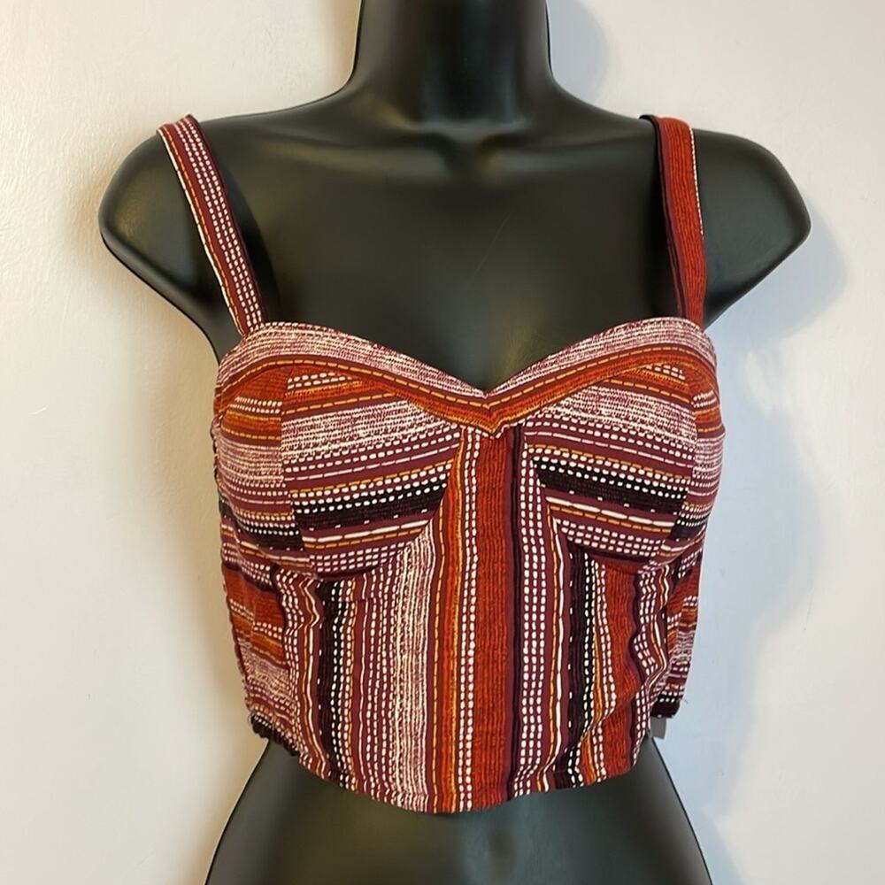 Band of Gypsies Rust Multi-Stripe Cropped Tank
